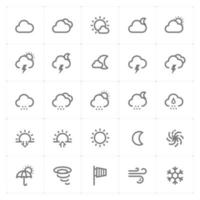 icônes de ligne météo et prévisions. illustration vectorielle sur fond blanc. vecteur