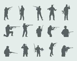 chasseur silhouettes, chasse silhouette vecteur