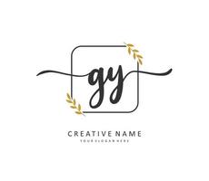 gy initiale lettre écriture et Signature logo. une concept écriture initiale logo avec modèle élément. vecteur