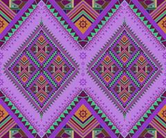 ethnique populaire géométrique sans couture modèle dans violet, vert et Orange Ton dans vecteur illustration conception pour tissu, tapis, tapis, foulard, emballage papier, tuile et plus