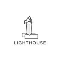 modèle de vecteur d'icône de logo de phare