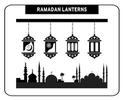 Ramadan Karim. Ramadan lanternes, vacances et occasions pour dessins et arrière-plans vecteur