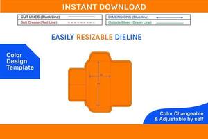 banque dépôt enveloppe ou double coupon enveloppe dieline modèle Couleur conception modèle vecteur