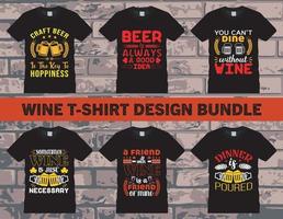 du vin T-shirt conception empaqueter, modifiable vecteur des dossiers.