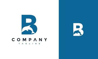 lettre b dauphin logo vecteur