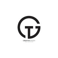 moderne lettre c t g arrondi formes ligne art unique logo vecteur