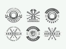 ancien base-ball sport logos, emblèmes, insignes, Des marques, Étiquettes. monochrome graphique art. vecteur illustration.
