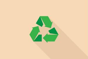 recycler icône avec vert Couleur plat conception vecteur illustration