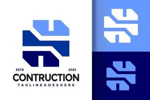 lettre h bâtiment contruction logo vecteur icône illustration