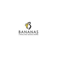 logo établi de combinaison de banane avec lettre b forme. vecteur