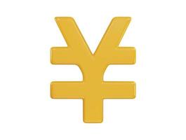 yen devise icône 3d le rendu vecteur illustration