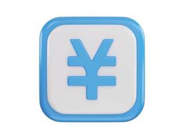 yen devise icône 3d le rendu vecteur illustration