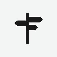 icône isolé de vecteur de signe de direction de route