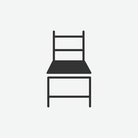 illustration vectorielle de l & # 39; icône de la chaise sur fond gris vecteur