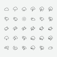 ensemble d'icônes de symbole météo. illustration vectorielle des icônes météo pour la conception graphique, site Web et mobile. vecteur