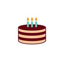 icône de vecteur de gâteau d'anniversaire. icône d'illustration vectorielle douce. délicieux, icône de signe de desserts.