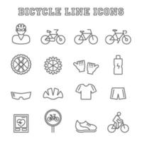 icônes de ligne de vélo vecteur