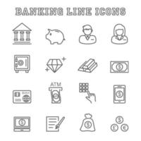 icônes de ligne bancaire vecteur