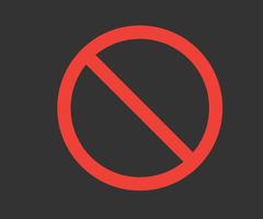 icône d'arrêt, interdiction aucun symbole, cercle rouge, panneau d'avertissement, illustration de logo vectoriel