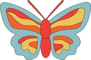 rétro hippie papillon illustration vecteur