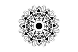 Facile mandala coloration page. ornement rond mandala. géométrique cercle élément. kaléidoscope, médaillon, yoga, Inde, arabe. coloration page pour des gamins et adultes. luxe mandala Contexte vecteur