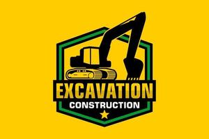 excavatrice logo modèle vecteur. lourd équipement logo vecteur pour construction entreprise.