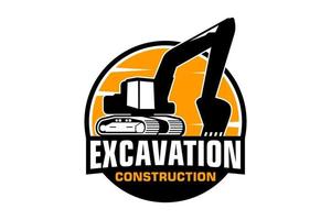 excavatrice logo modèle vecteur. lourd équipement logo vecteur pour construction entreprise.