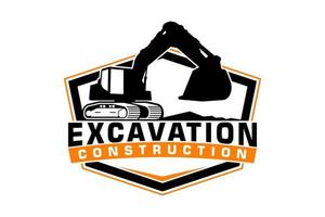 excavatrice logo modèle vecteur. lourd équipement logo vecteur pour construction entreprise.