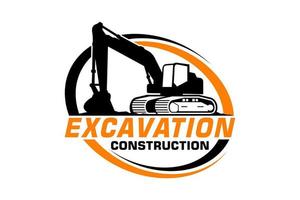 excavatrice logo modèle vecteur. lourd équipement logo vecteur pour construction entreprise.