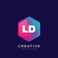 ld initiale logo avec coloré modèle vecteur. vecteur