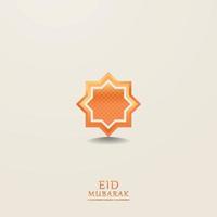 3d blanc moderne islamique vacances bannière modèle. composition de une or eid mubarak vecteur