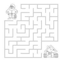 vecteur illustration. enfants puzzle-labyrinthe. noir et blanc illustration. coloration livre. Aidez-moi le nain trouver le sien façon maison.