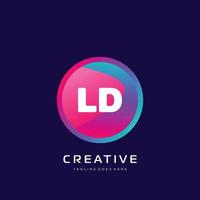 ld initiale logo avec coloré modèle vecteur. vecteur