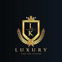 lk lettre initiale avec Royal luxe logo modèle vecteur