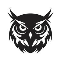 hibou, logo concept noir et blanc couleur, main tiré illustration vecteur