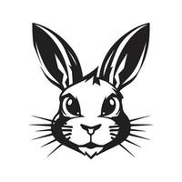 lapin, logo concept noir et blanc couleur, main tiré illustration vecteur