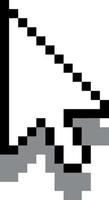 pixel illustration de une Souris le curseur planant avec ombre, isolé sur transparent Contexte. vecteur