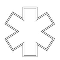 icône de signe médical étoile de la vie. pictogramme de style glyphe étoile ambulance hôpital vecteur