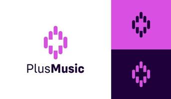 la musique logo conception avec plus symbole dans le milieu vecteur