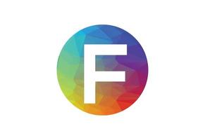 coloré faible poly et initiale F lettre logo conception, vecteur illustration