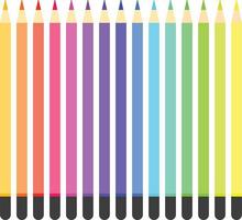 Couleur des crayons ensemble plat v ector illustration pour dessin ou art en relation conception vecteur