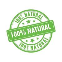 vecteur 100 Naturel nourriture badge. éco la nature vert icône produit étiquette ou logo vecteur