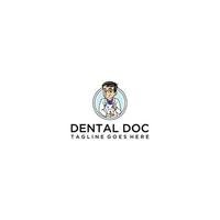 médecin dentaire logo personnage conception vecteur