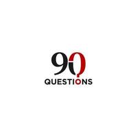 nombre 90 des questions logo conception vecteur