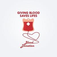 du sang don à enregistrer vies pour les patients ou blessé personnes. vecteur