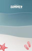 bleu mer et plage été verticale bannière Contexte avec abstrait ondulation vecteur