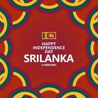 sri lanka indépendance journée fête vecteur modèle avec circulaire nationale Couleur et drapeau. Sud asiatique pays Publique vacances salutation carte. adapté pour social médias poste.