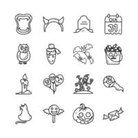 Halloween vecteur contour icône conception illustration. gamification symbole sur blanc Contexte eps dix fichier ensemble 3