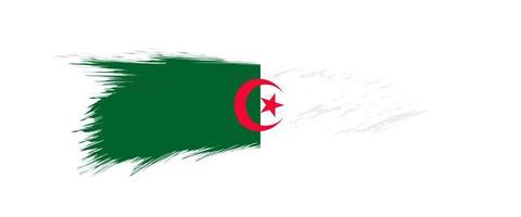 drapeau de Algérie dans grunge brosse accident vasculaire cérébral. vecteur