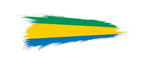 drapeau de Gabon dans grunge brosse accident vasculaire cérébral. vecteur